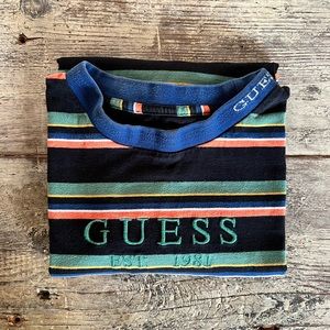 GUESS Originals Los Angeles 90's Striped Vintage Style Logo T-Shirt Men's small